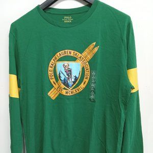 BNWT Polo by Ralph Lauren  Tees Long Sleeve Holiday Green Size XL (18-20)